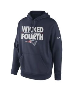 New England Patriots Super Bowl XLIX Champions Celebration Multi Champs Slogan Pullover Hoodie Navy Blue