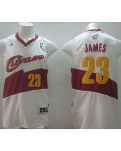 New Revolution 30 Cavaliers #23 LeBron James White Stitched NBA Jersey