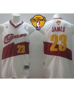 New Revolution 30 Cavaliers #23 LeBron James White The Finals Patch Stitched NBA Jersey