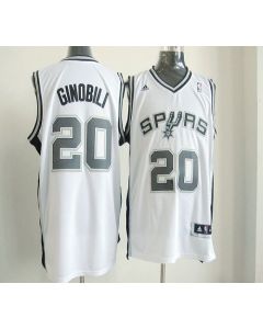 New Revolution 30 Spurs #20 Manu Ginobili White Stitched NBA Jersey