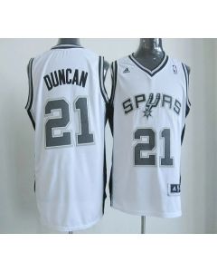 New Revolution 30 Spurs #21 Tim Duncan White Stitched NBA Jersey