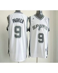 New Revolution 30 Spurs #9 Tony Parker White Stitched NBA Jersey