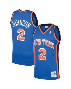 New Yok Knicks #2 Larry Johnson Blue 1991-92 Hardwood Classics Stitched NBA Jersey
