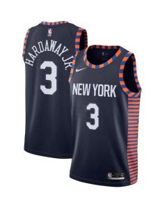 New Yok Knicks #3 Maurice Harkless Navy City Edition Stitched Swingman Jersey