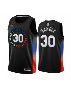 New Yok Knicks #30 Julius Randle 2020 Black City Edition Stitched Swingman Jersey