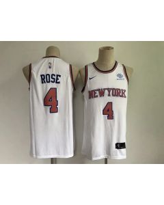 New Yok Knicks #4 Derrick Rose White Stitched Jersey