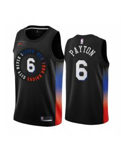 New Yok Knicks #6 Kristaps Porzingis 2020 Black City Edition Stitched Swingman Jersey