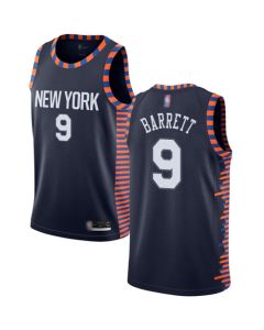 New Yok Knicks #9 R.J. Barrett Navy Stitched NBA Jersey