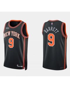 New Yok Knicks #9 Rj Barrett Black 75th Anniversary Stitched Swingman Basketball Jersey