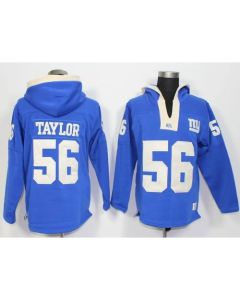 New York Giants #56 Lawrence Taylor Royal Blue Player Winning Method Pullover NFL Hoodie