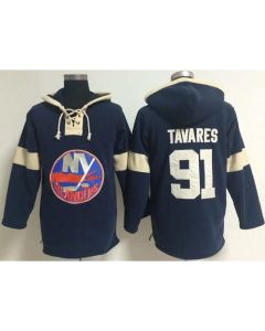 New York Islanders #91 John Tavares Dark Blue Pullover NHL Hoodie
