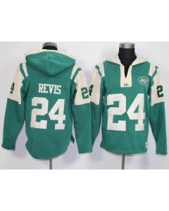 New York Jets #24 Darrelle Revis Green Player Winning Method Pullover NFL Hoodie