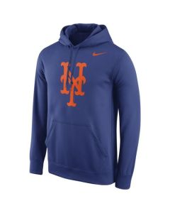 New York Mets Logo Performance Pullover Royal MLB Hoodie