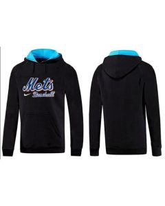 New York Mets Pullover Hoodie Black & Blue