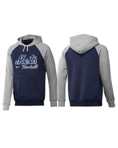 New York Mets Pullover Hoodie Dark Blue & Grey
