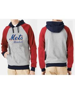 New York Mets Pullover Hoodie Grey & Red
