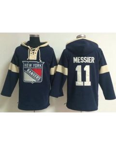 New York Rangers #11 Mark Messier Navy Blue Pullover NHL Hoodie