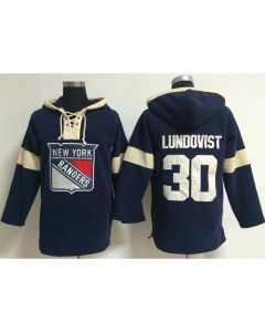 New York Rangers #30 Henrik Lundqvist Navy Blue Pullover NHL Hoodie