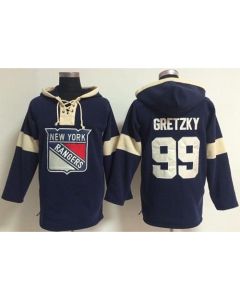 New York Rangers #99 Wayne Gretzky Navy Blue Pullover NHL Hoodie