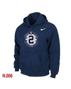New York Yankees #2 Derek Jeter Official Final Season Commemorative Logo Pullover Hoodie Dark Blue