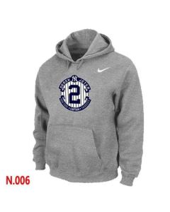 New York Yankees #2 Derek Jeter Official Final Season Commemorative Logo Pullover Hoodie Light Grey