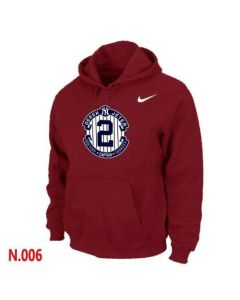 New York Yankees #2 Derek Jeter Official Final Season Commemorative Logo Pullover Hoodie Red