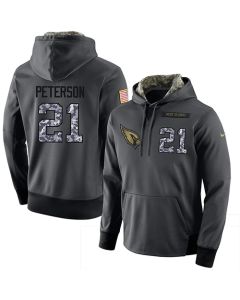 NFL Men's Arizona Cardinals #21 Patrick Peterson Stitched Black Anthracite Salute to Service Player Performance Hoodie