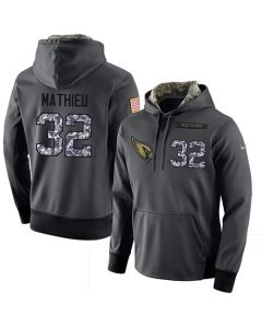 NFL Men's Arizona Cardinals #32 Tyrann Mathieu Stitched Black Anthracite Salute to Service Player Performance Hoodie
