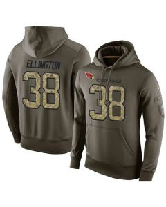 NFL Men's Arizona Cardinals #38 Andre Ellington Stitched Green Olive Salute To Service KO Performance Hoodie
