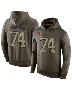 NFL Men's Arizona Cardinals #74 D.J. Humphries Stitched Green Olive Salute To Service KO Performance Hoodie