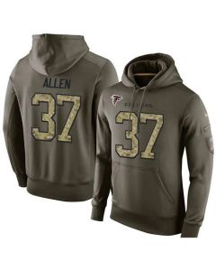 NFL Men's Atlanta Falcons #37 Ricardo Allen Stitched Green Olive Salute To Service KO Performance Hoodie