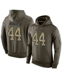 NFL Men's Atlanta Falcons #44 Vic Beasley Jr Stitched Green Olive Salute To Service KO Performance Hoodie
