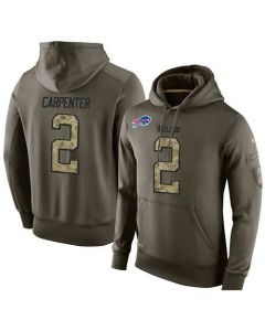 NFL Men's Buffalo Bills #2 Dan Carpenter Stitched Green Olive Salute To Service KO Performance Hoodie