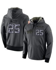 NFL Men's Buffalo Bills #25 LeSean McCoy Stitched Black Anthracite Salute to Service Player Performance Hoodie