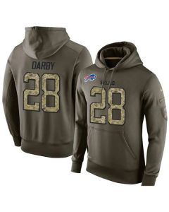 NFL Men's Buffalo Bills #28 Ronald Darby Stitched Green Olive Salute To Service KO Performance Hoodie