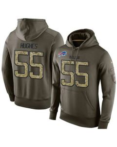 NFL Men's Buffalo Bills #55 Jerry Hughes Stitched Green Olive Salute To Service KO Performance Hoodie