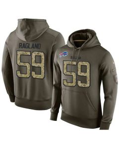 NFL Men's Buffalo Bills #59 Reggie Ragland Stitched Green Olive Salute To Service KO Performance Hoodie