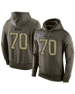 NFL Men's Buffalo Bills #70 Eric Wood Stitched Green Olive Salute To Service KO Performance Hoodie