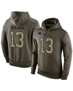 NFL Men's Carolina Panthers #13 Kelvin Benjamin Stitched Green Olive Salute To Service KO Performance Hoodie