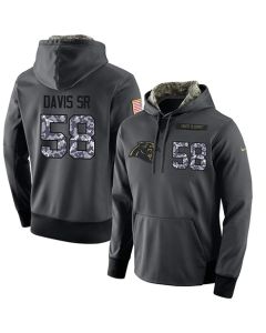 NFL Men's Carolina Panthers #58 Thomas Davis Sr Stitched Black Anthracite Salute to Service Player Performance Hoodie
