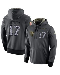 NFL Men's Chicago Bears #17 Alshon Jeffery Stitched Black Anthracite Salute to Service Player Performance Hoodie