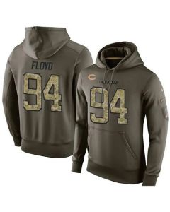 NFL Men's Chicago Bears #94 Leonard Floyd Stitched Green Olive Salute To Service KO Performance Hoodie