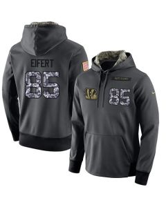 NFL Men's Cincinnati Bengals #85 Tyler Eifert Stitched Black Anthracite Salute to Service Player Performance Hoodie