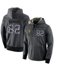 NFL Men's Cleveland Browns #82 Gary Barnidge Stitched Black Anthracite Salute to Service Player Performance Hoodie