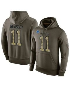 NFL Men's Dallas Cowboys #11 Cole Beasley Stitched Green Olive Salute To Service KO Performance Hoodie