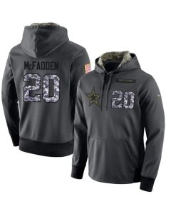 NFL Men's Dallas Cowboys #20 Darren McFadden Stitched Black Anthracite Salute to Service Player Performance Hoodie