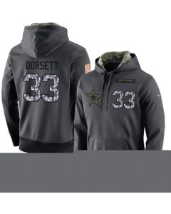 NFL Men's Dallas Cowboys #33 Tony Dorsett Stitched Black Anthracite Salute to Service Player Performance Hoodie