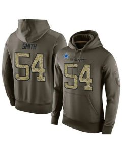 NFL Men's Dallas Cowboys #54 Jaylon Smith Stitched Green Olive Salute To Service KO Performance Hoodie