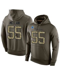 NFL Men's Dallas Cowboys #55 Rolando McClain Stitched Green Olive Salute To Service KO Performance Hoodie