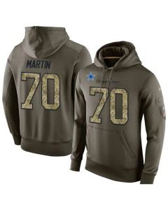 NFL Men's Dallas Cowboys #70 Zack Martin Stitched Green Olive Salute To Service KO Performance Hoodie